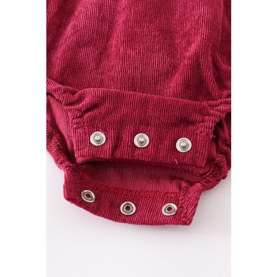ORCHID VELVET RUFFLE BABY ROMPER