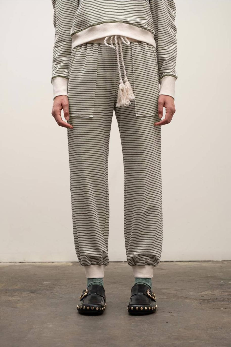 Striped Jogger + Puff Sleeve Sweater Set