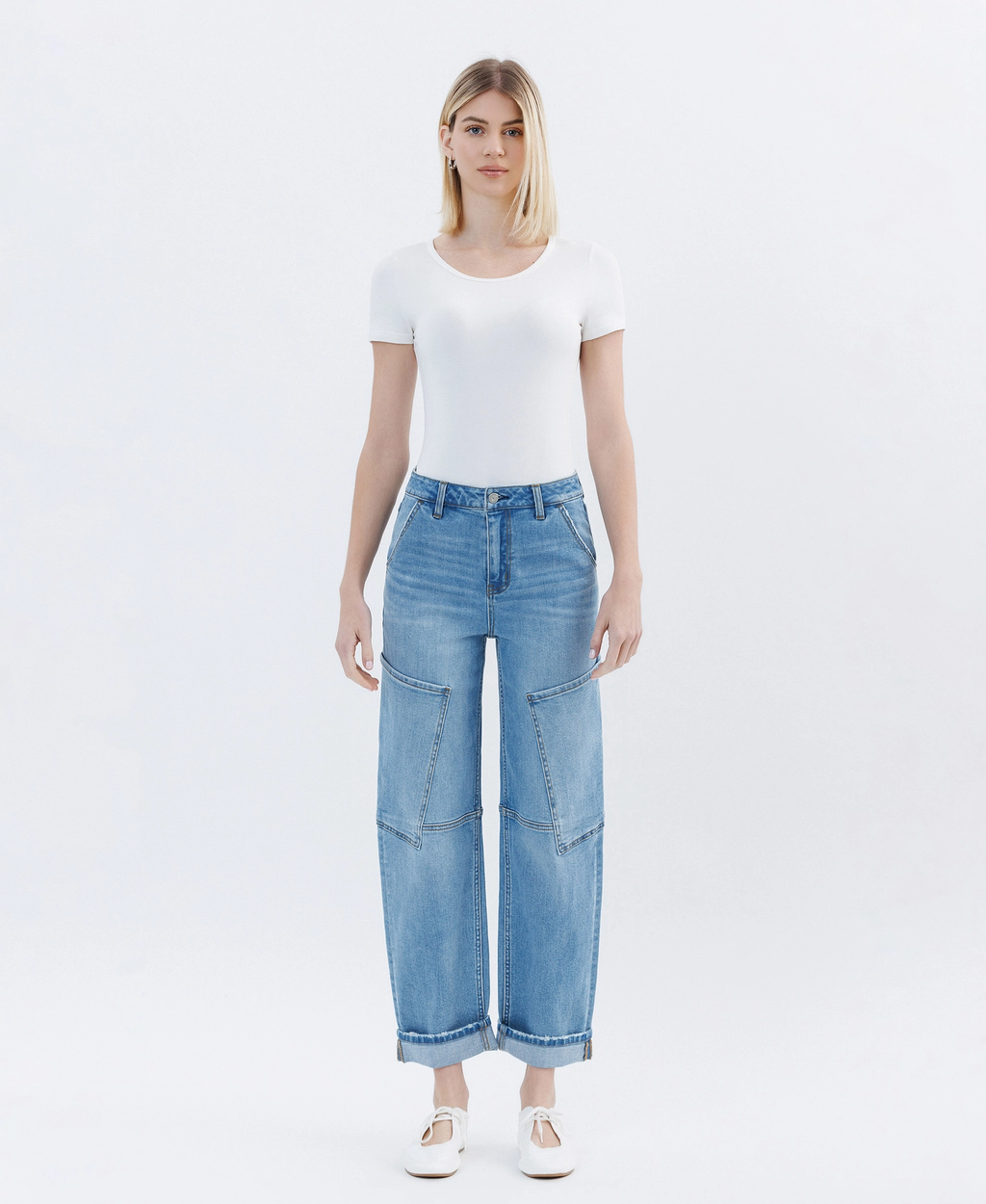 Super High Rise Utility Barrel Leg Jeans | AUGUSTINE