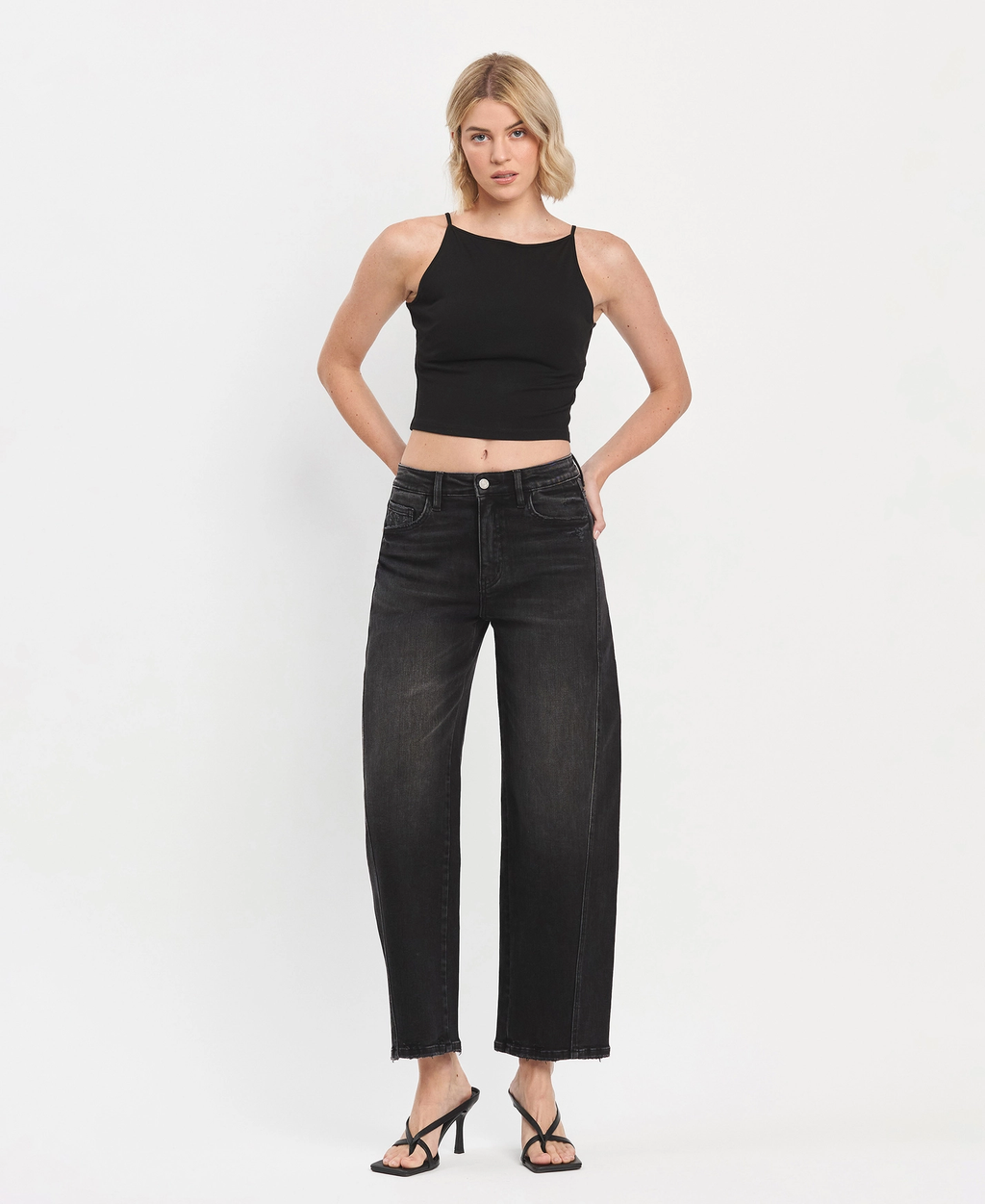 Super High Rise Panel Barrel Jeans - Instant