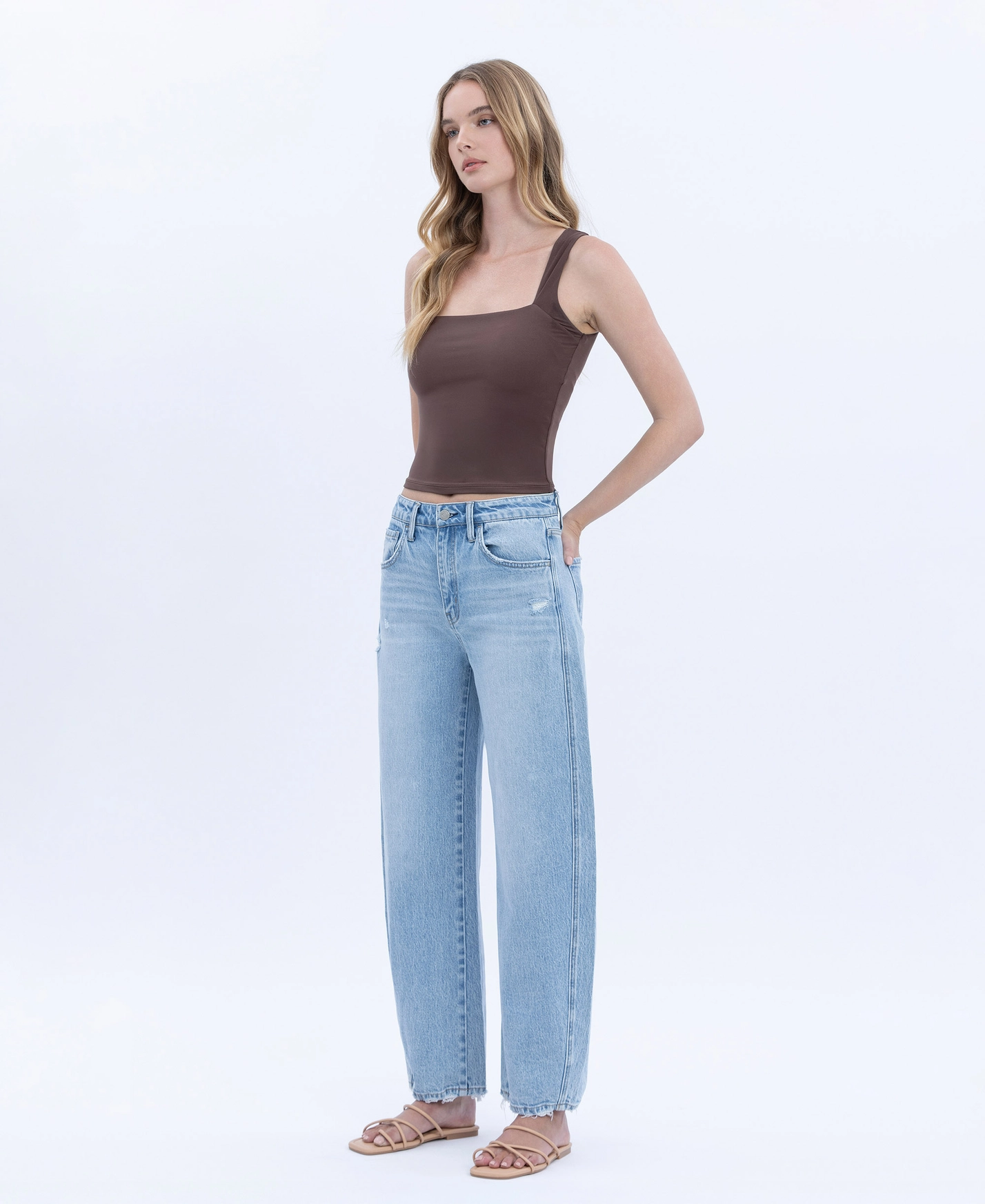 Super High Rise Crop Barrel Leg Jeans