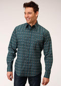 MENS L/S SHIRT   PERFORMANCE Y/D ALLOVER PRINT -SNAP  1261 DIAMOND AZTEC PRINT