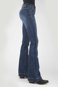 WOMENS JEAN 21 HIGH RISE FLARE FIT PLAIN BACK PKT FANCY YOKESW/DOUBLE NEE 11-054-0921-2407 BU