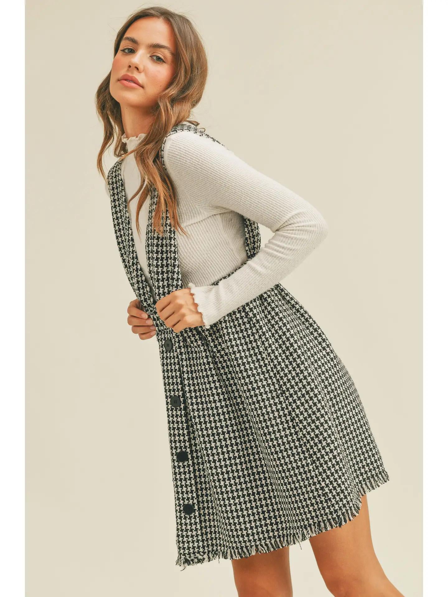 Tweed Dress - Black/White