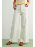 Washed Color Stretch Pants - WHITE