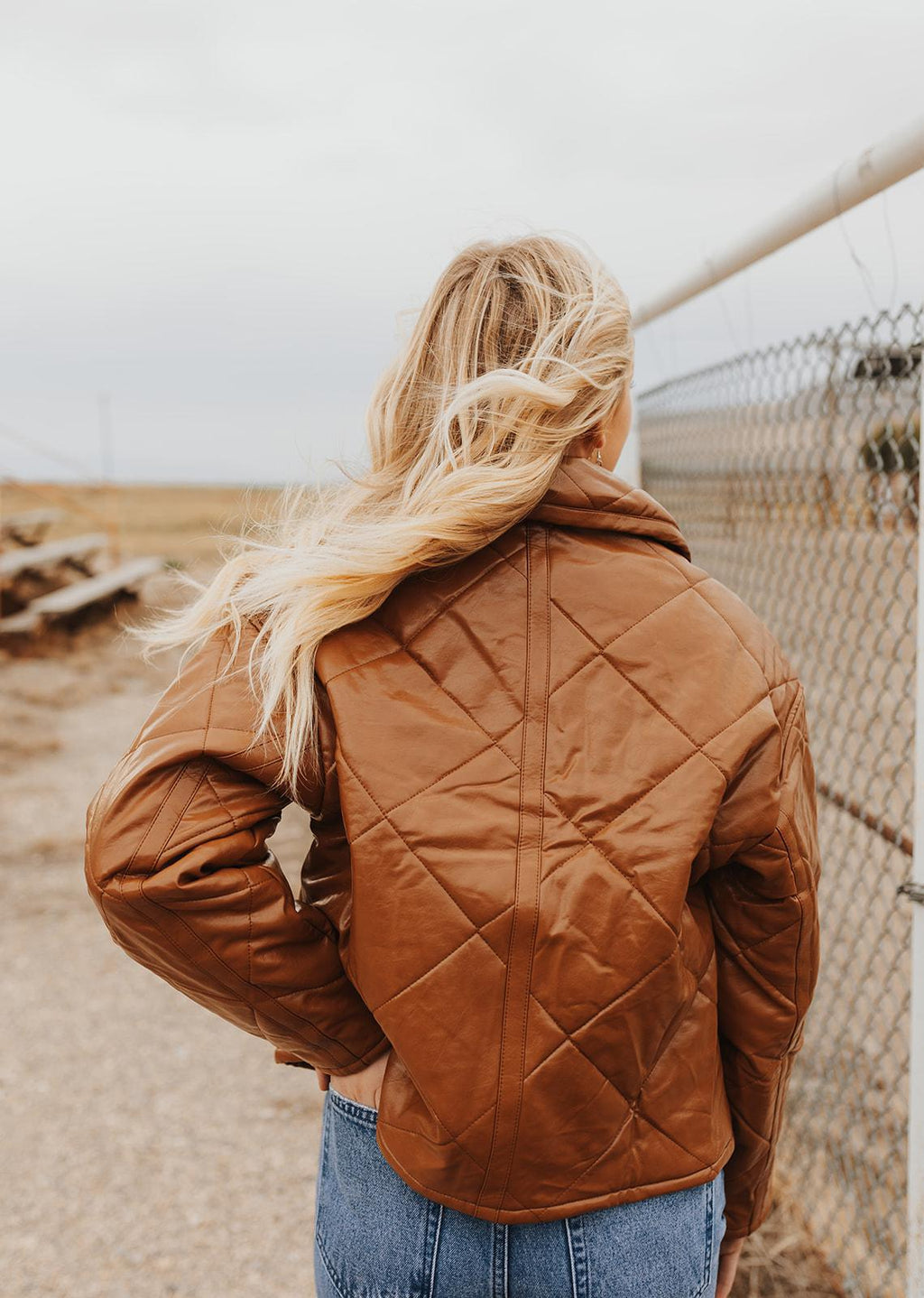 Faux Leather Quilted Jacket