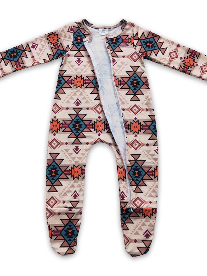 Aztec Baby Kids Western Zipper Footed Coverall