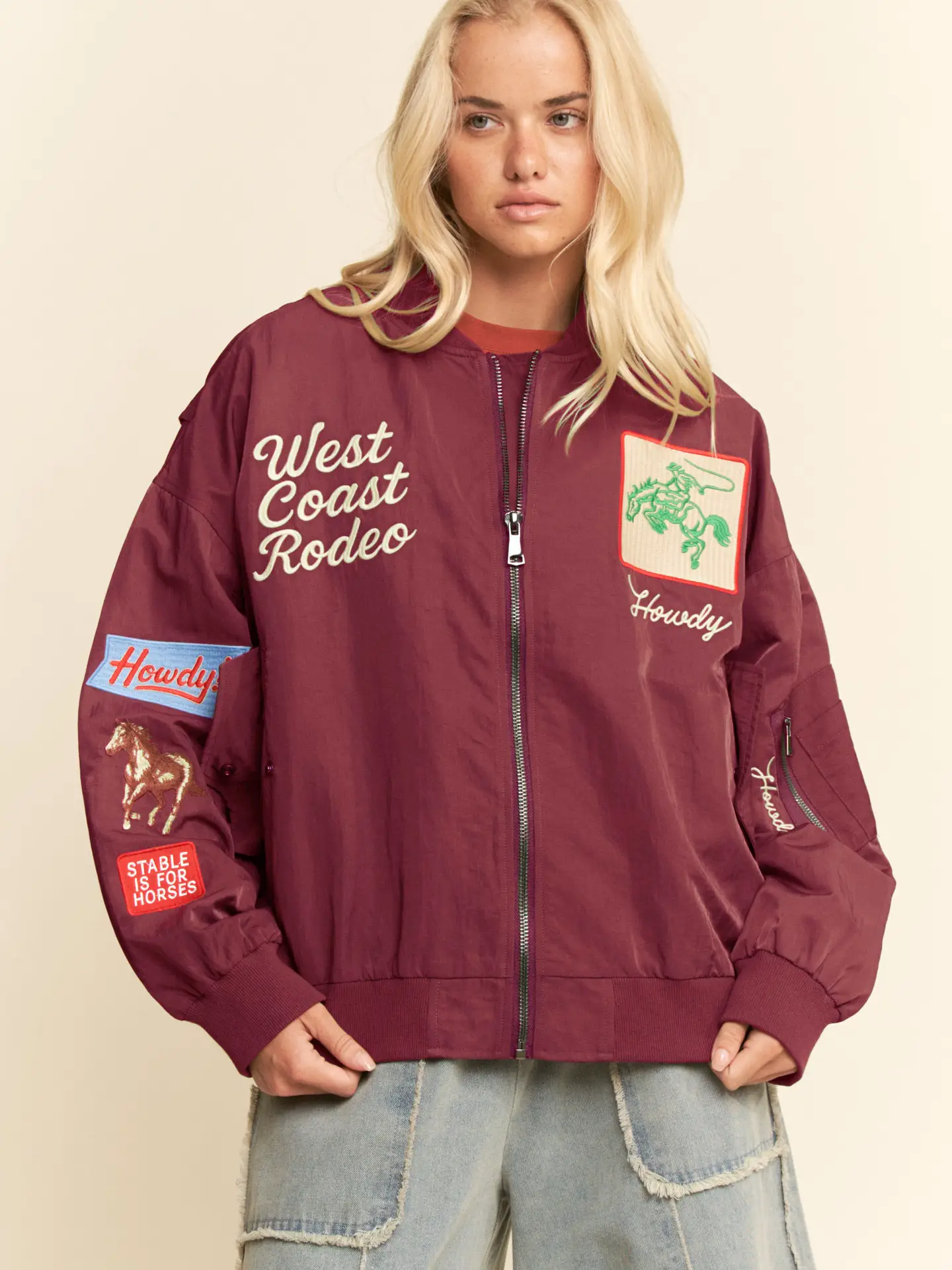 West Coast Rodeo Embroidered Bomber Jacket