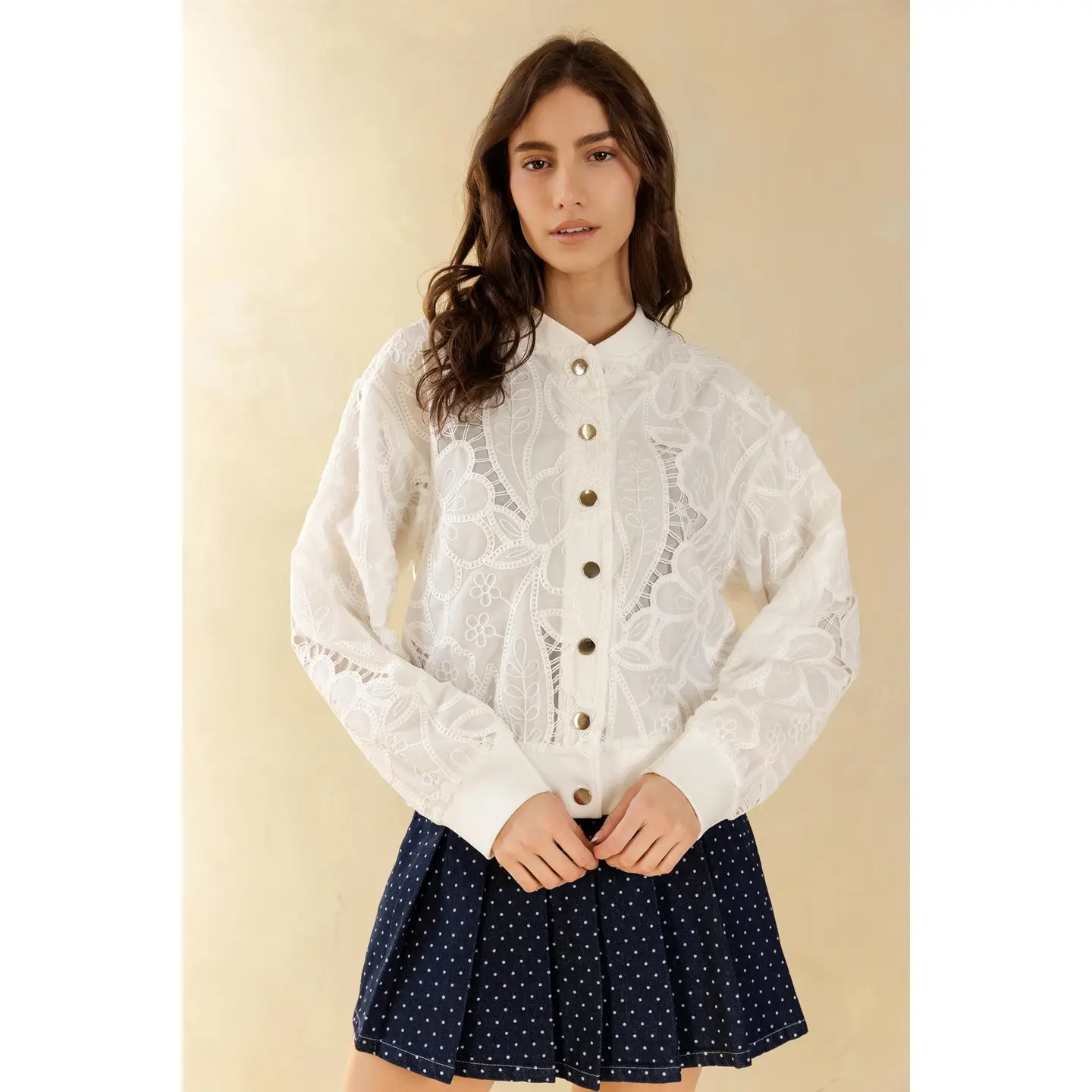 White Floral Bomber Jacket