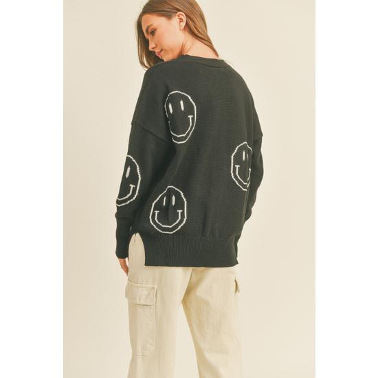 SMILE PATTERNED SWEATER TOP - MMT1581