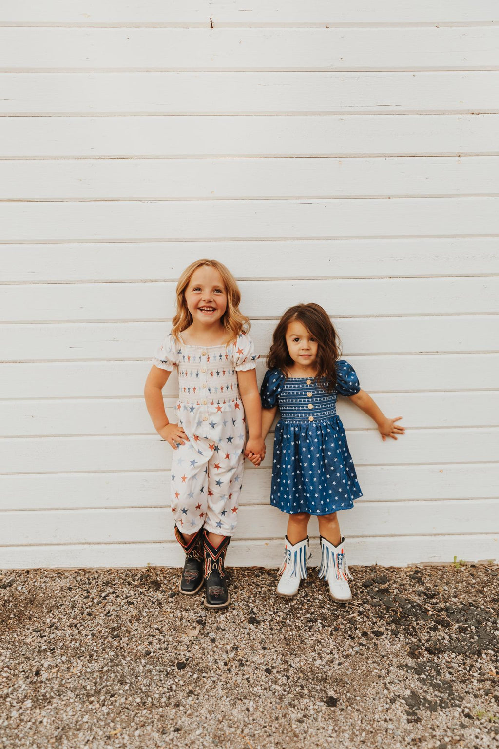 STAR PRINT SMOCKED GIRL JUMPSUIT