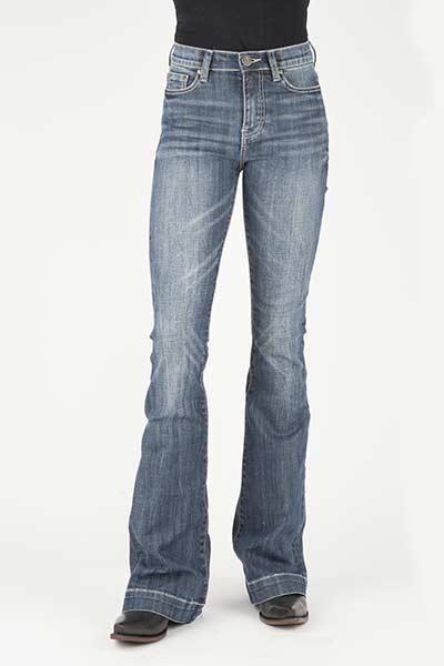 WOMENS JEAN 921 HIGH RISE FLARE FIT STETSON BACK POCKET W/CACTUS EMB OWS 11-054-0921-2403 BU