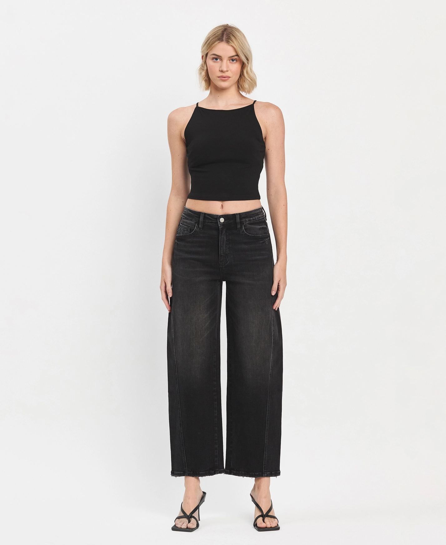 Super High Rise Panel Barrel Jeans - Instant