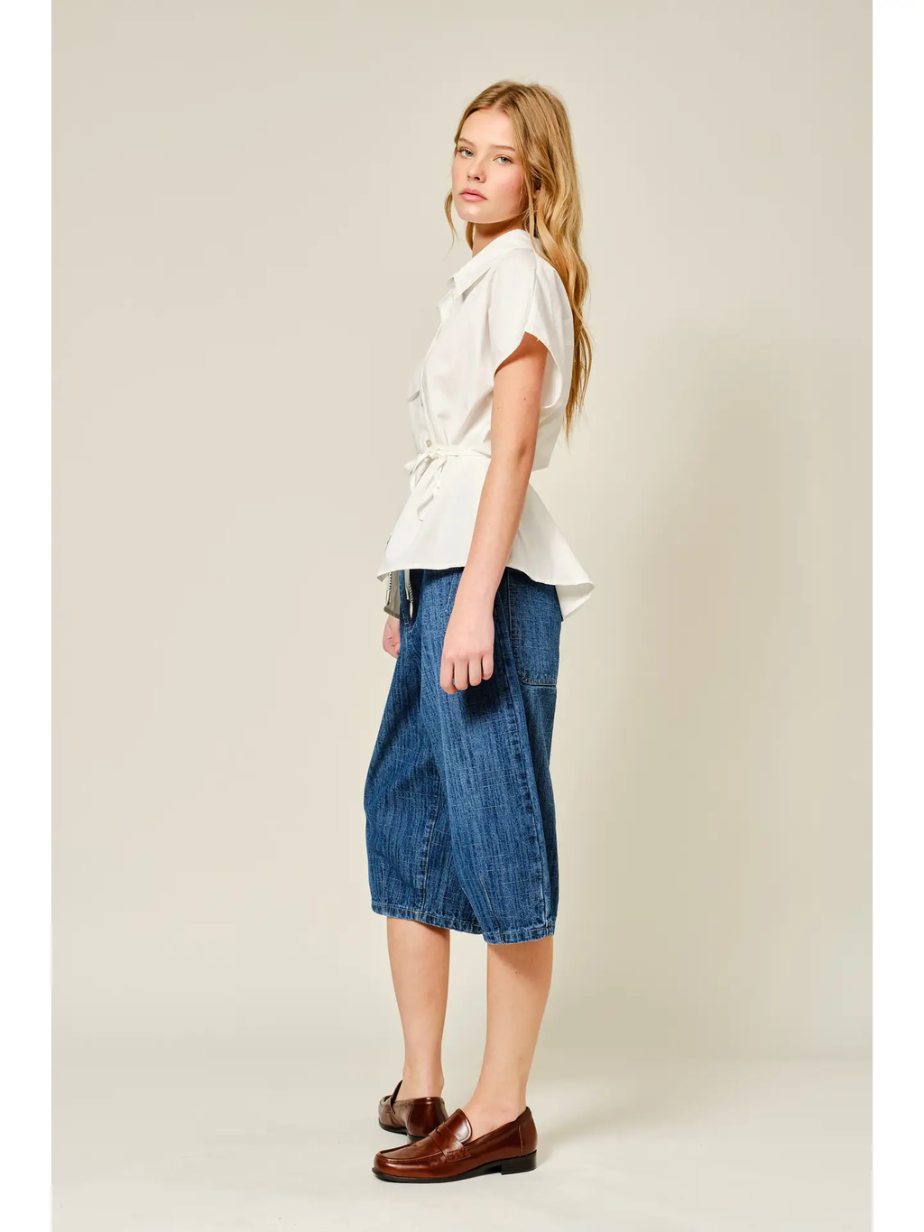 Belted Detail Cotton Shirts