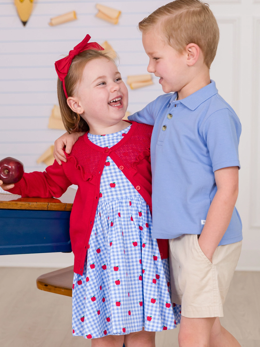Girls Red Sweater Knit Ruffle Trim Cardigan - Red