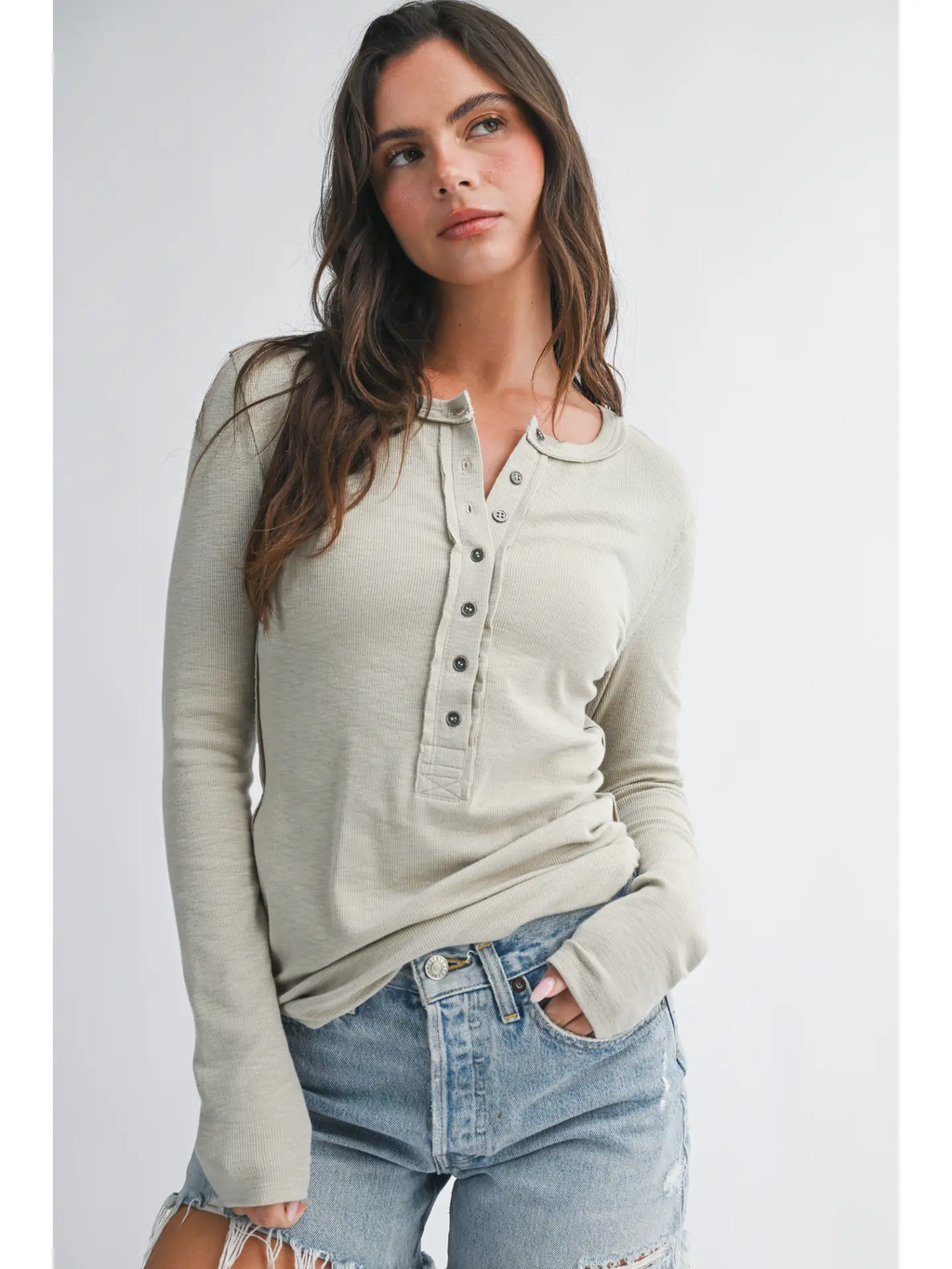 Henley Long Sleeve Top - OAT