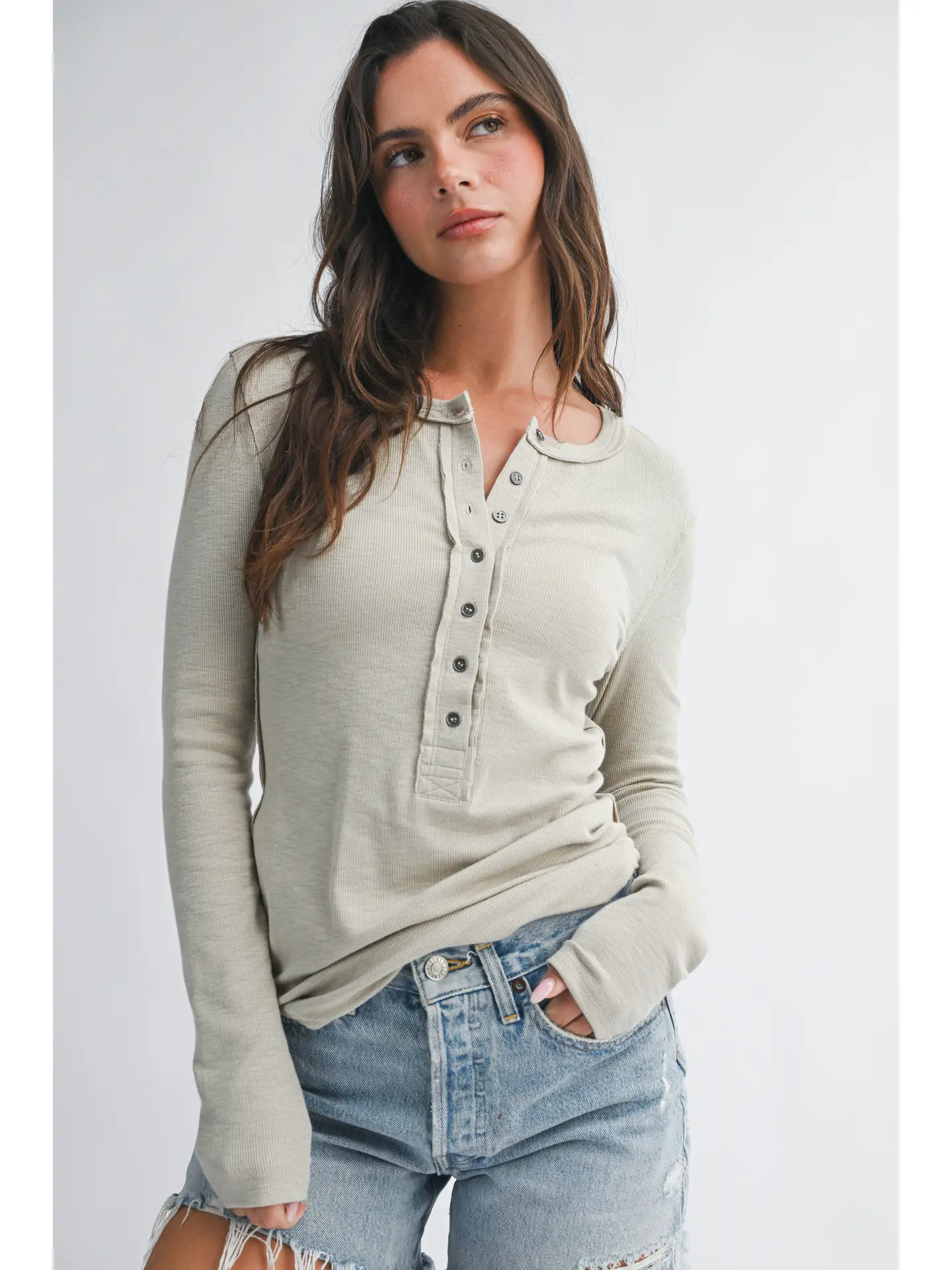 Henley Long Sleeve Top - OAT