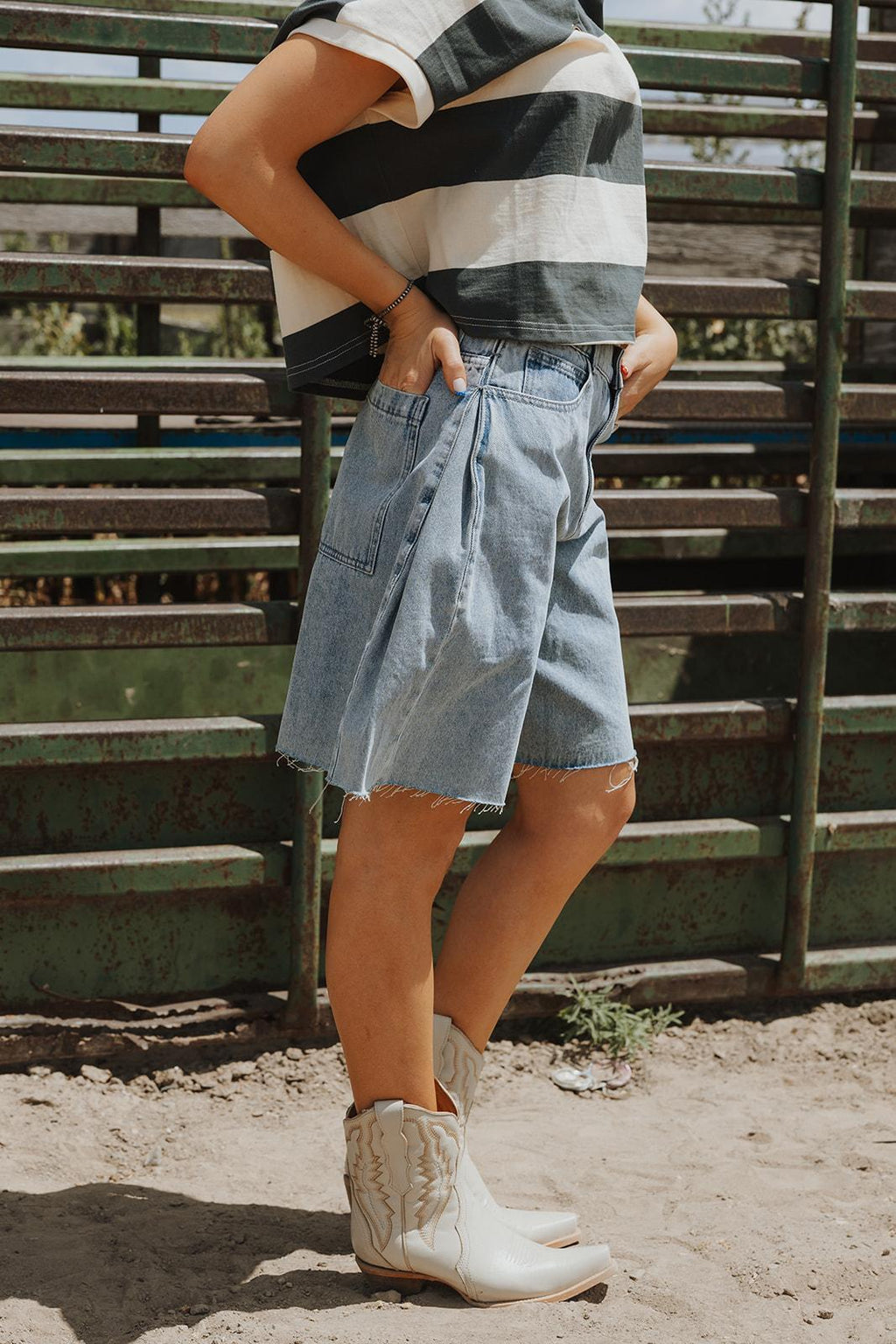 Relaxed Bermuda Denim Shorts