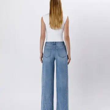 High Rise Seam Detail Palazzo Jeans | ENTHUSE