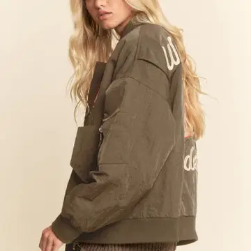 West Coast Rodeo Embroidered Bomber Jacket - MOCHA MOUSSE