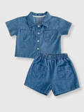 Denim Collared Shirt 100% Cotto
