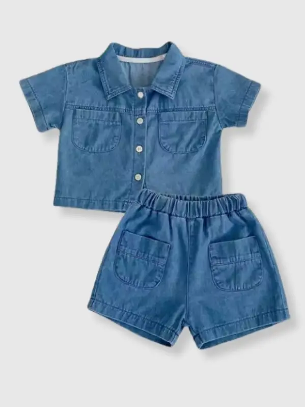 Denim Collared Shirt 100% Cotto