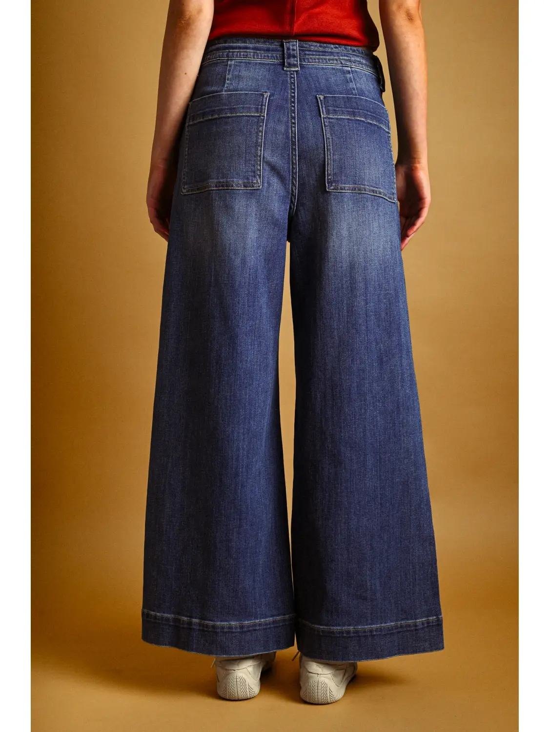Dark Washed Tied in Front Denim Pants