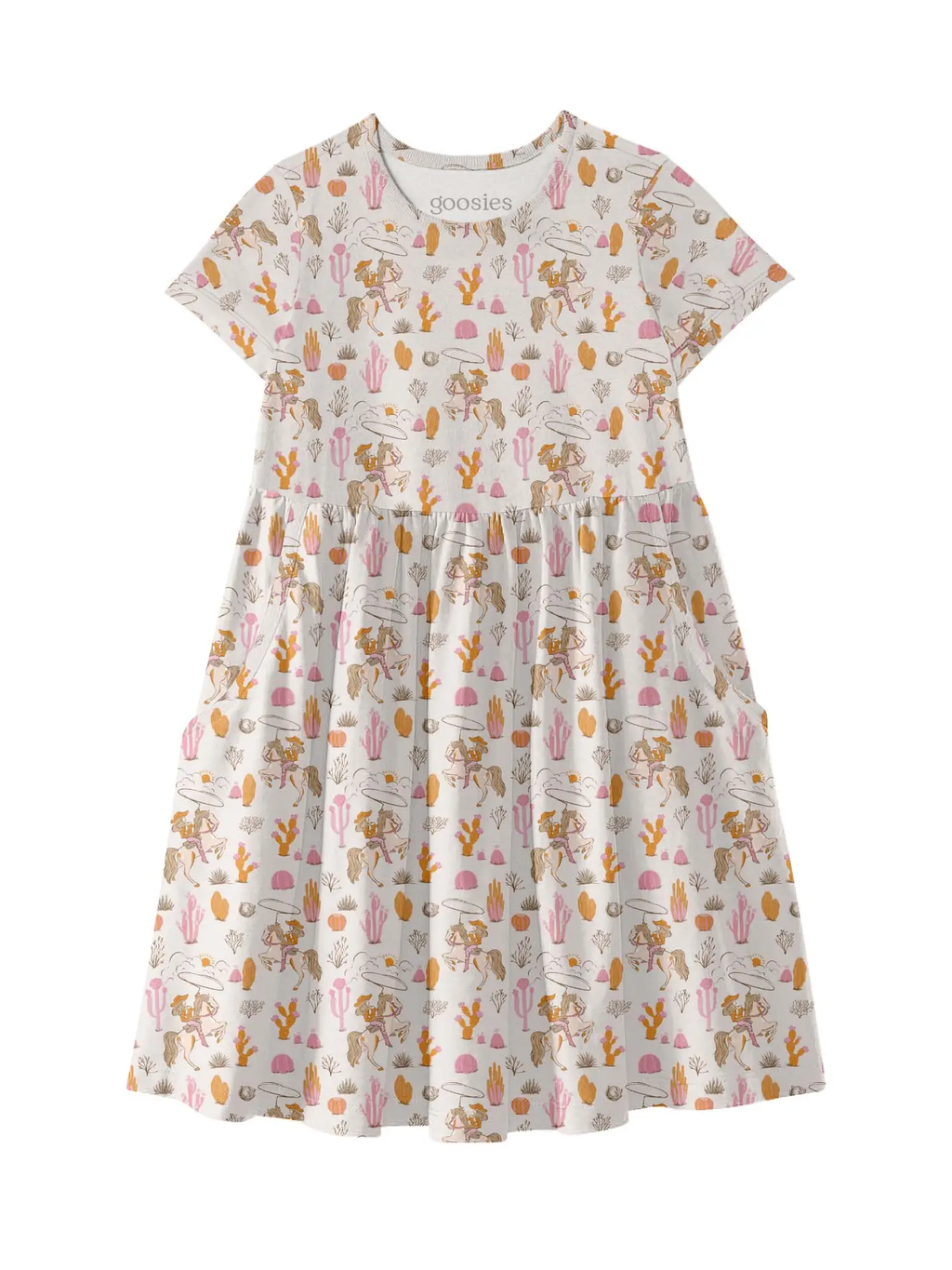 Saddle Up, Cowgirl Toile - Short Sleeve Dress