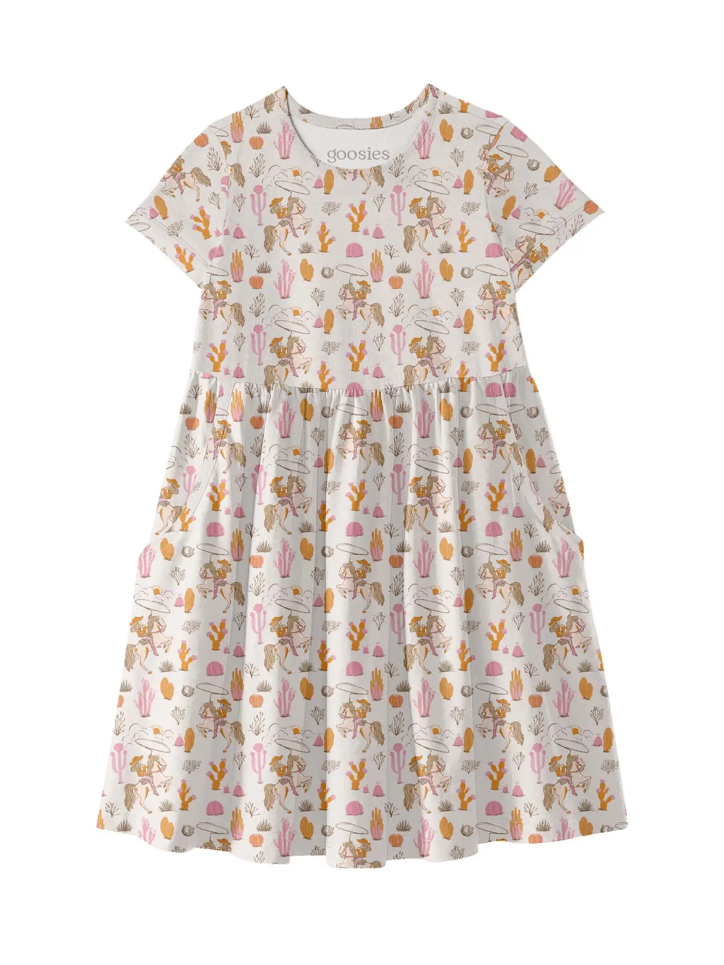 Saddle Up, Cowgirl Toile - Short Sleeve Dress