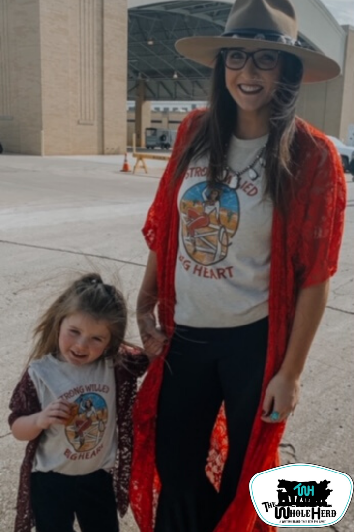 STRONG WILLED BIG HEART LITTLES + GIRLS WESTERN SHIRT