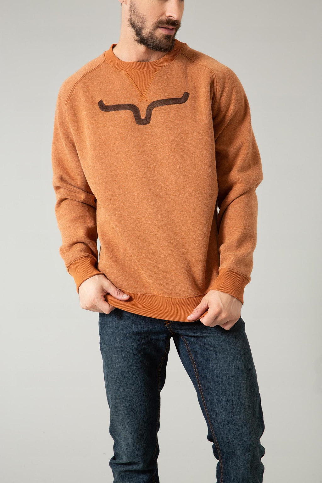 Kimes Men's Vintage Crew-Sweatshirt Rusty Heather