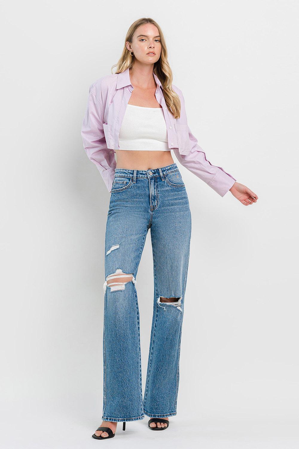 90's Vintage Super High Rise Flare Jeans
