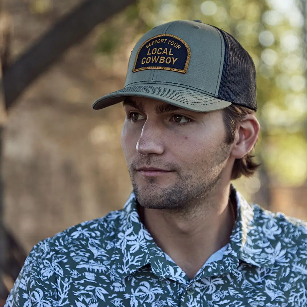 COWBOY COOL SUPPORT YOUR LOCAL COWBOY - Gray