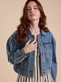 Long Sleeve Puff Sleeve Denim Jacket