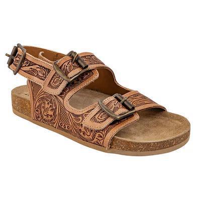 DIXON TRAILS HAND-TOOLED SANDALS S-10235