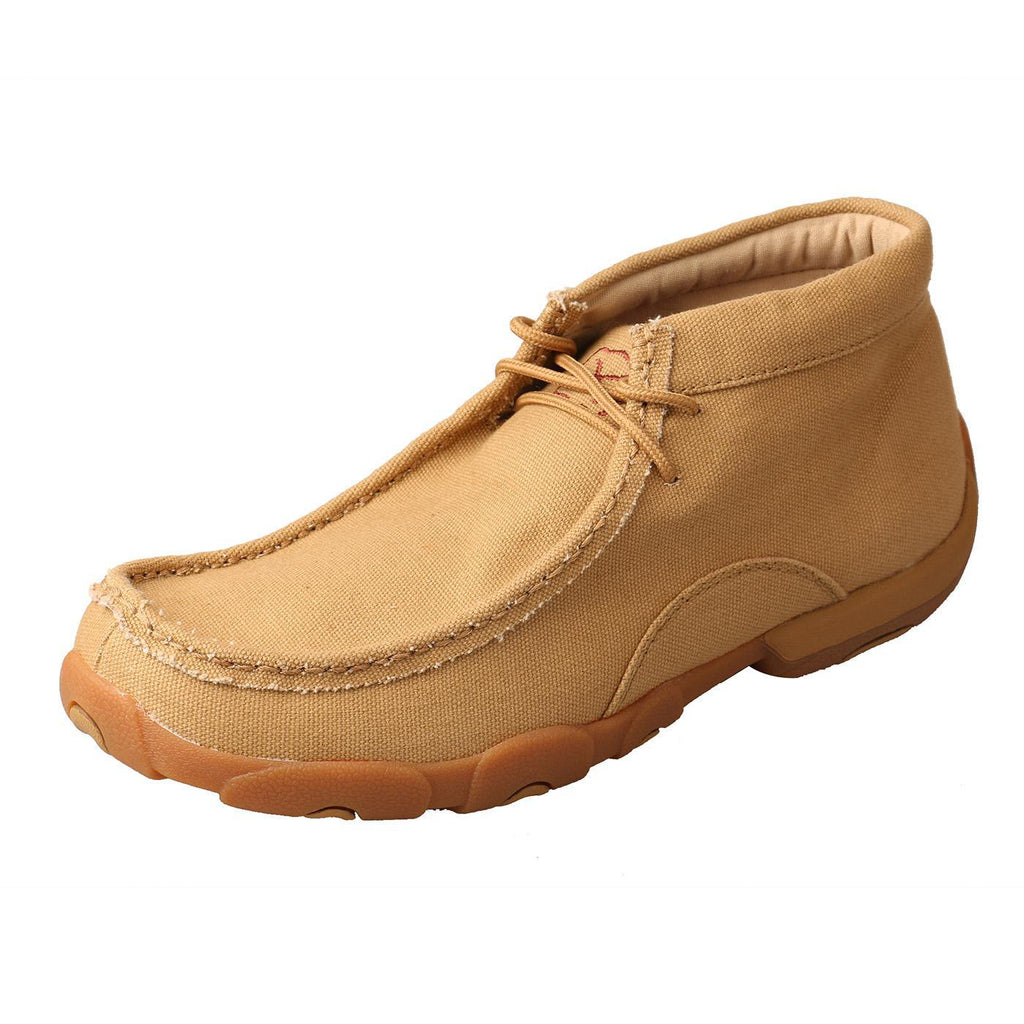 MENS CHUKKA DRIVING MOCS - KHAKI/CANVAS MDM0051