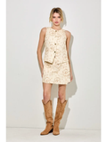 Horse Print Vest Top - CREAM MULTI