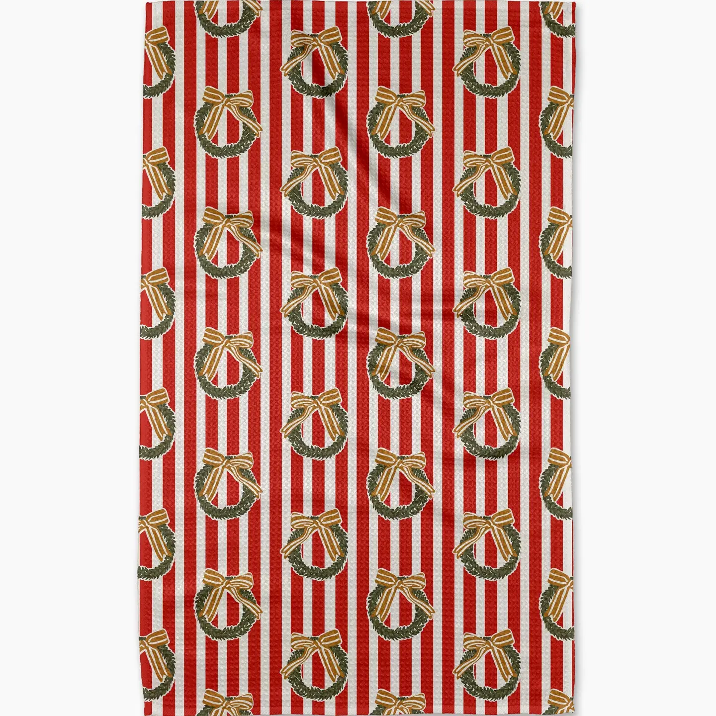Red Wreaths Tea Towel