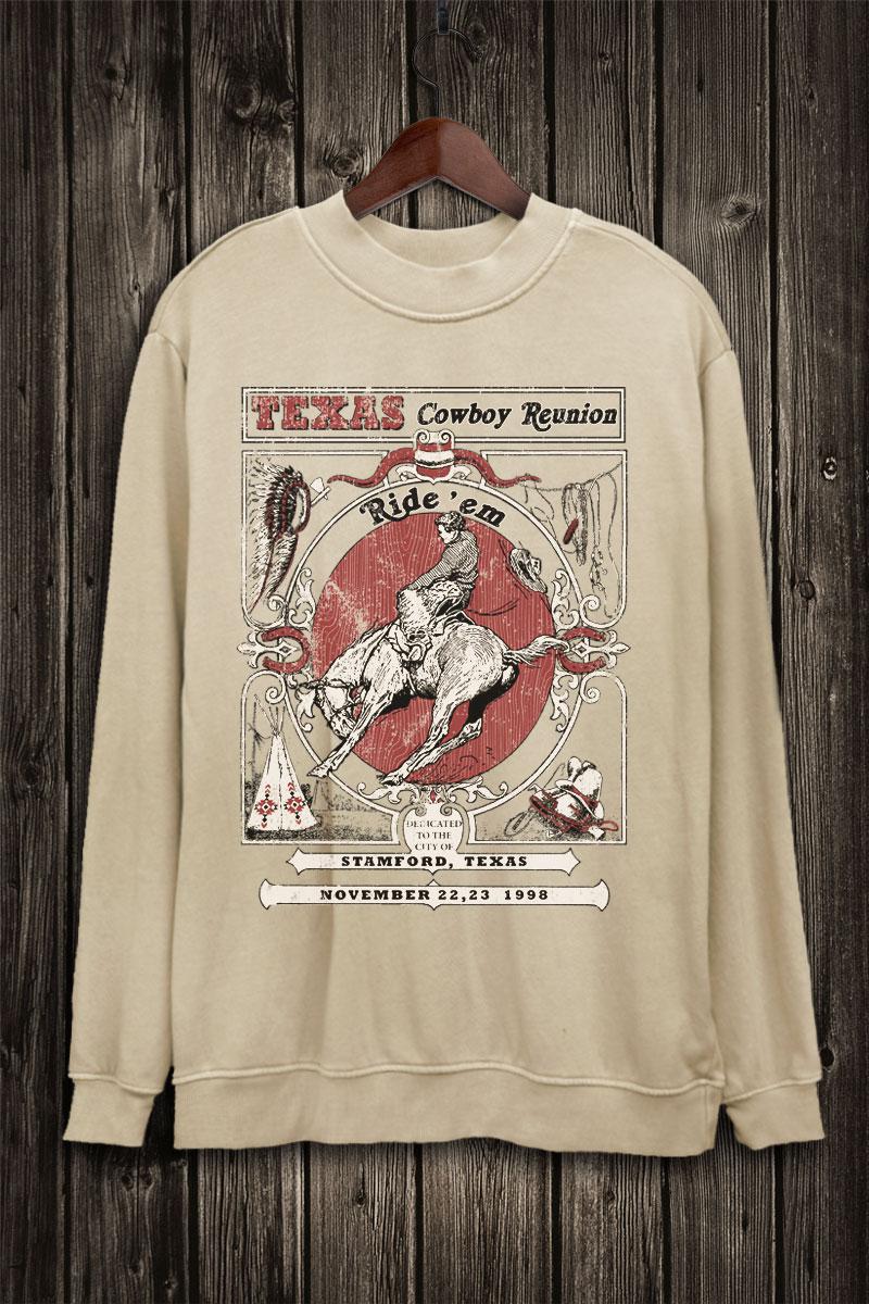 TEXAS COWBOY REUNION SWEATSHIRT - MINERAL OATMEAL