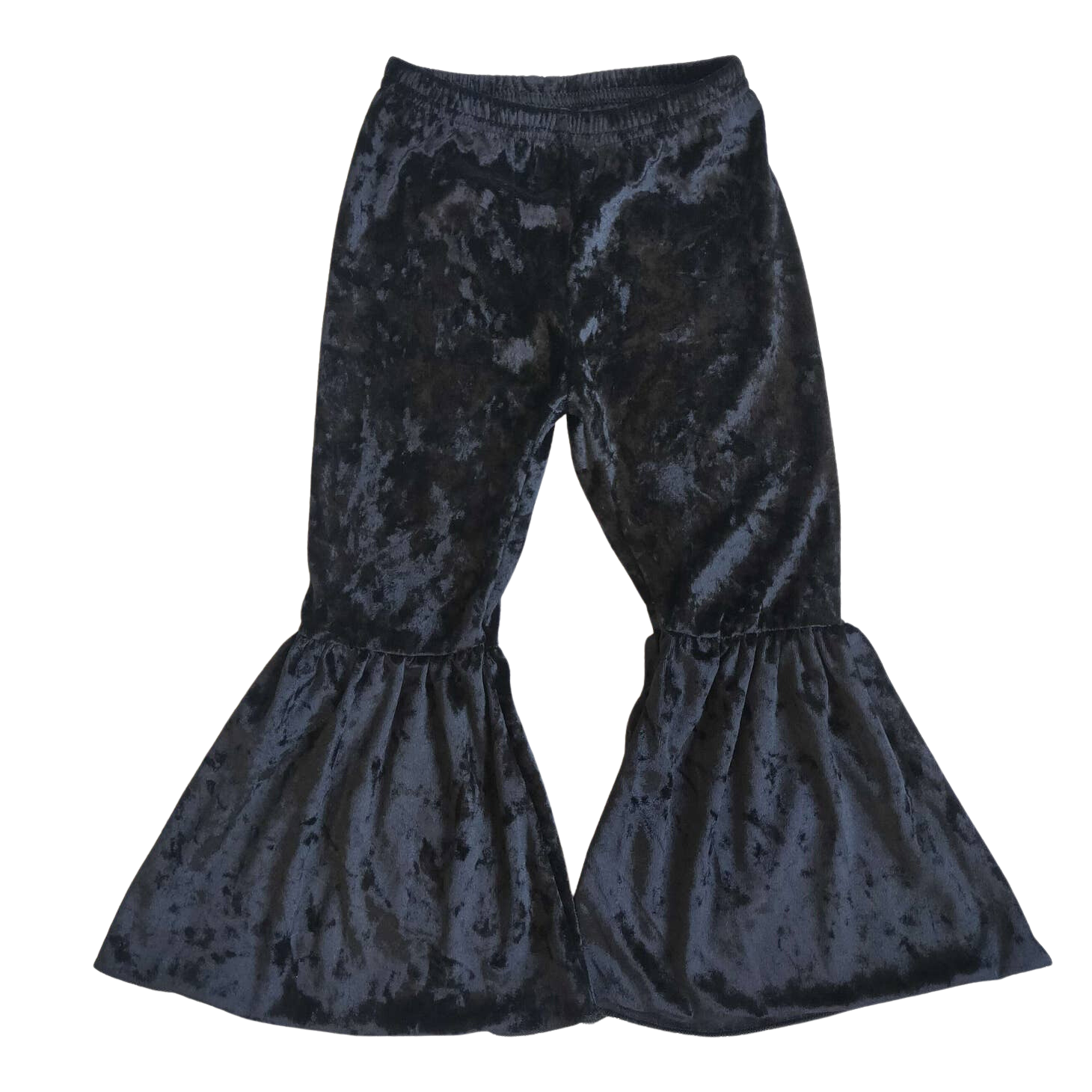 VELVET BLACK BELL BOTTOM PANTS