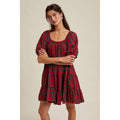 Holly Gingham Puff Sleeve Dress / Red & Green