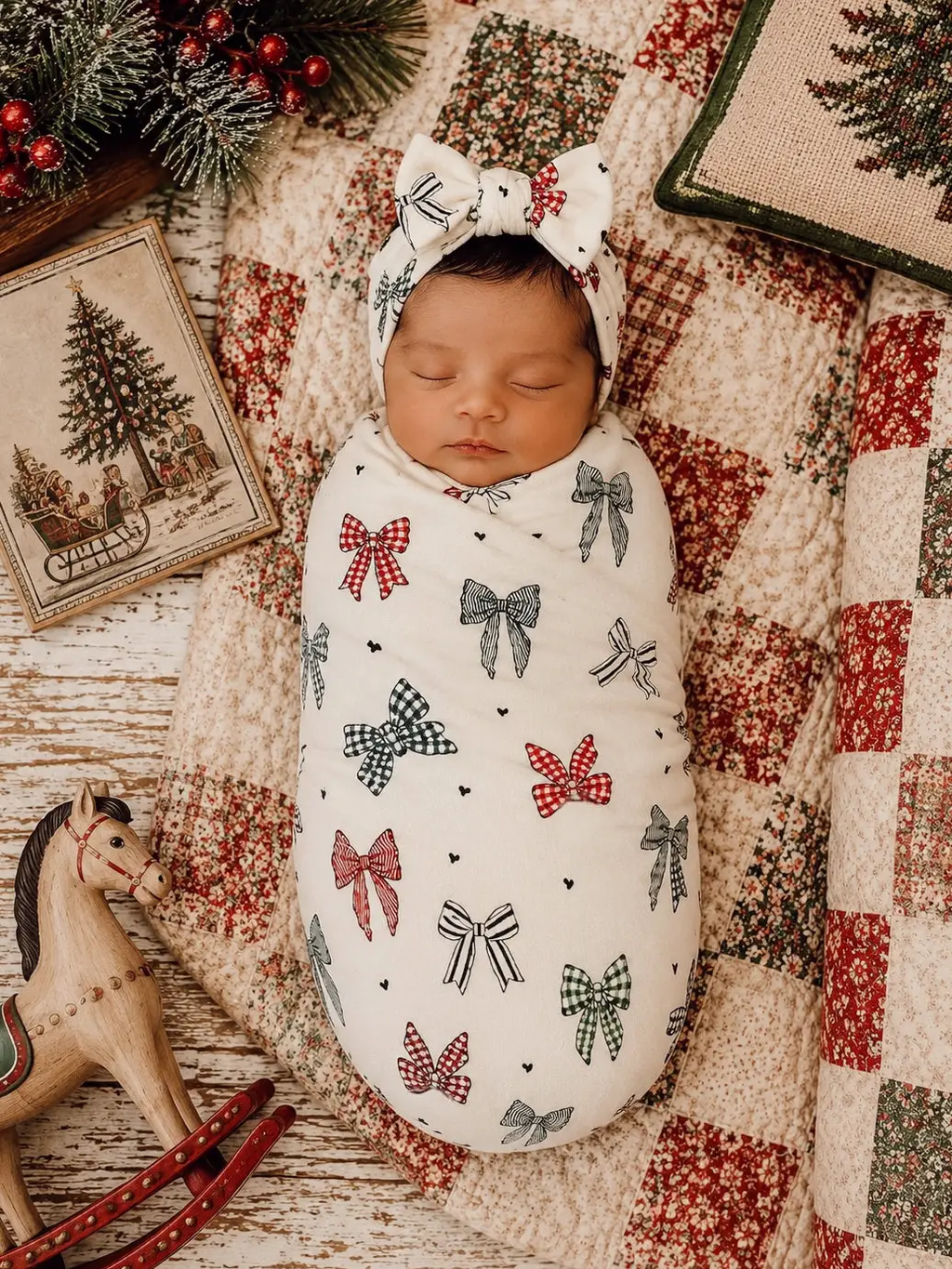 Swaddle, Country Christmas Bows