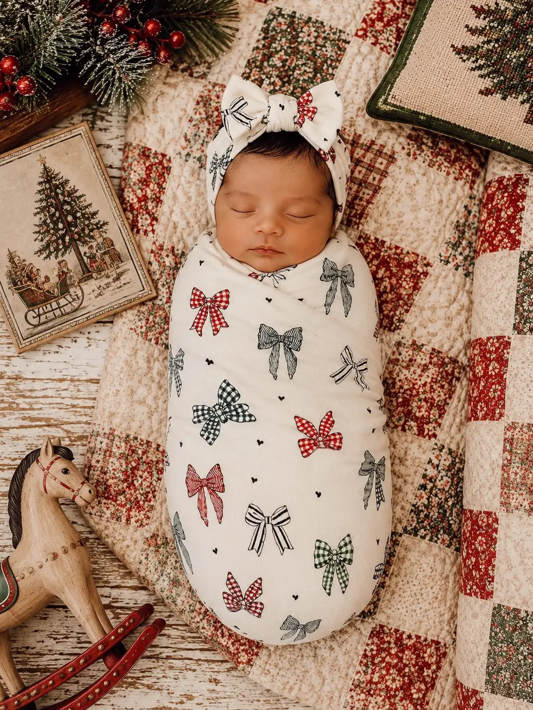 Swaddle, Country Christmas Bows