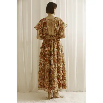 Ditsy Floral Print Midi Dress