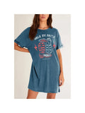 Walk By Faith Mineral Graphic Dress - Mineral Denim