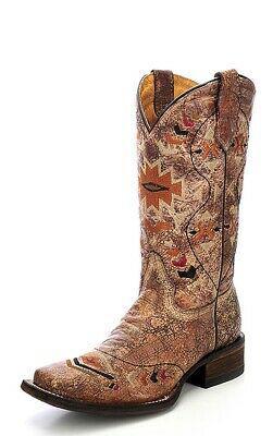 TN COGNAC/ MULTICOLOR  ETHNIC  PATTERN  SQ. TOE A3155