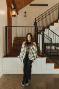 MINERAL-WASHED KNIT WIDE-LEG PANTS - BLACK