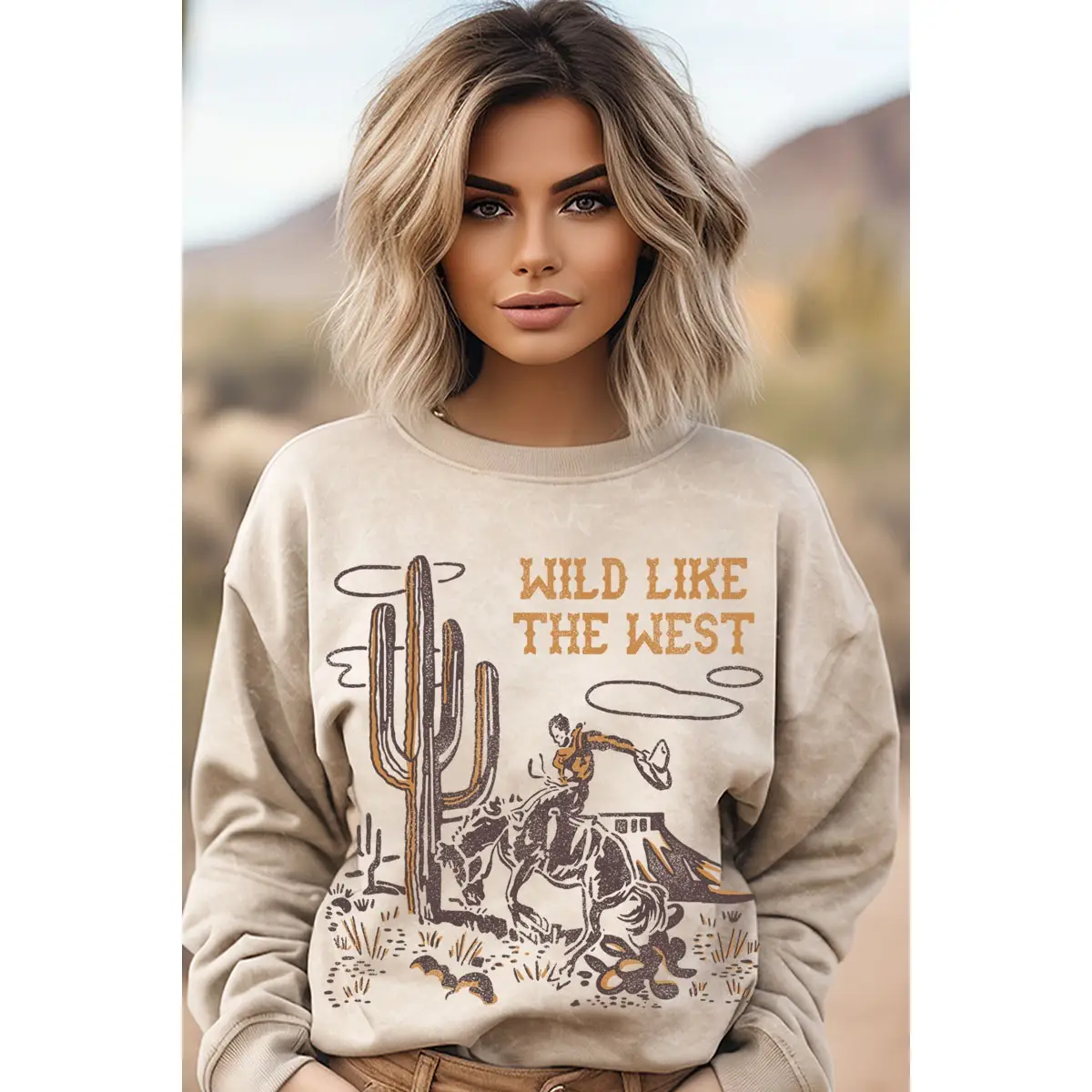 Wild Like the West Mineral Graphic Sweatshirts - Mineral Oatmeal