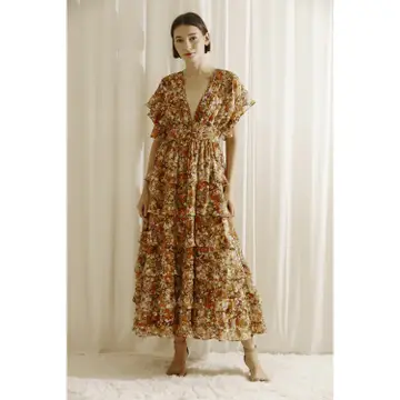 Ditsy Floral Print Midi Dress