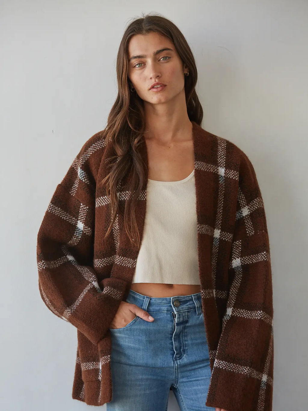 Knit Sweater Open Front Long Sleeve Cardigan Top